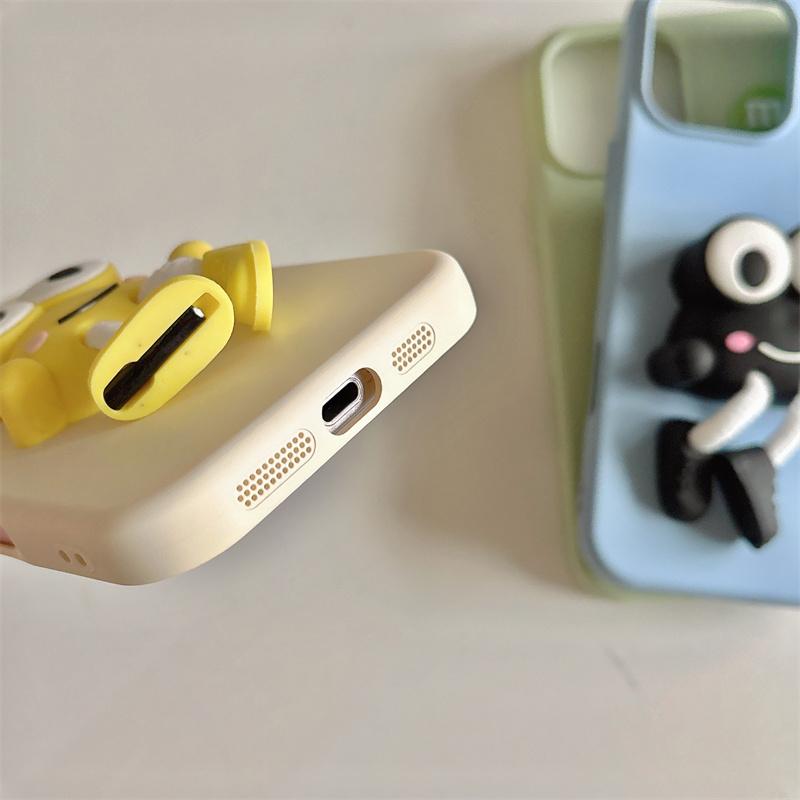 Милый 3D лягушки жидкий чехол для телефона iPhone 16 15 14 13 12 11 Pro Max корейский мультяшный чехол