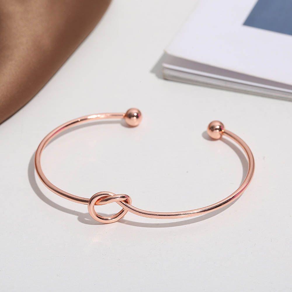 Proposal Gifts Jewelry Love Knot Bracelets Open Cuff Bangles for Women Girls Tie The Knot