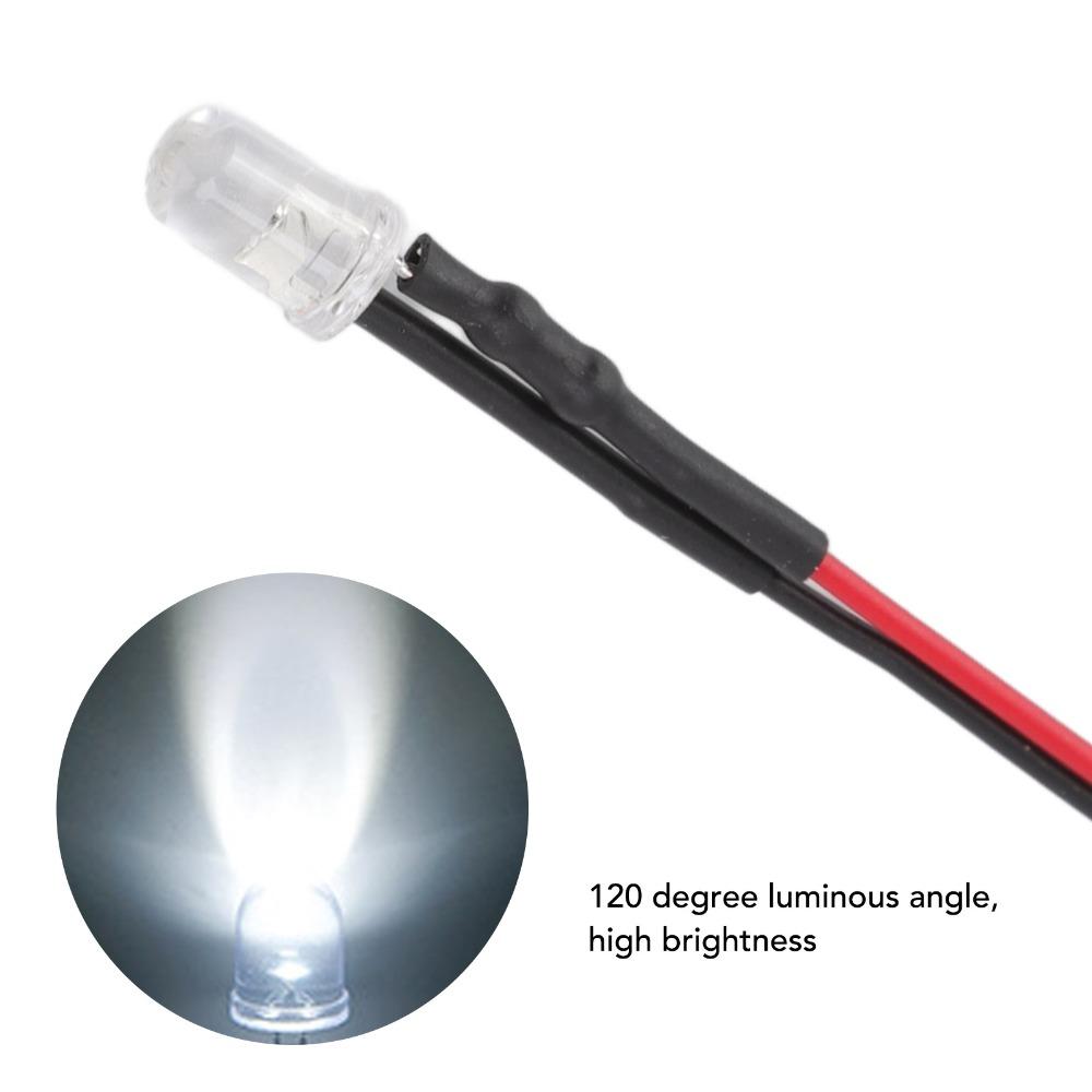 20PCS 5mm Prewired LED Diodes 5‑12V LED Light Diodes Bright Mini LED Diodes  DIY Projects