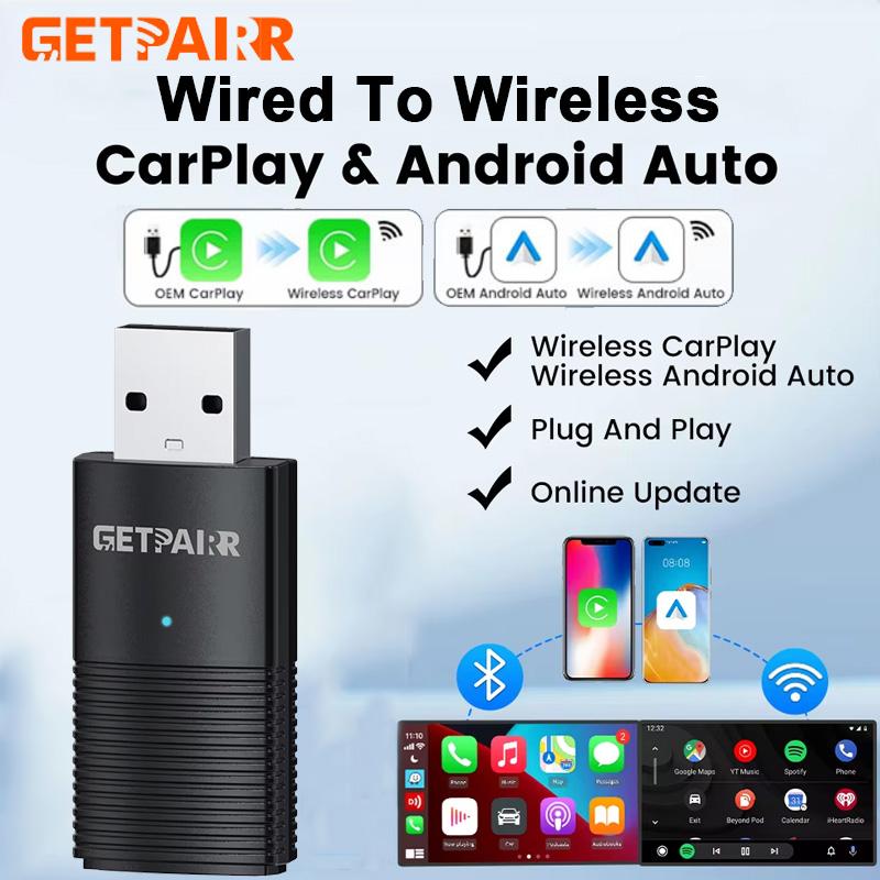 GetPairr Беспроводной CarPlay Донгл Android Auto Мини-адаптер Plug And Play WiFi Быстрое подключение Универсальный Для автомобилей с проводным CarPlay