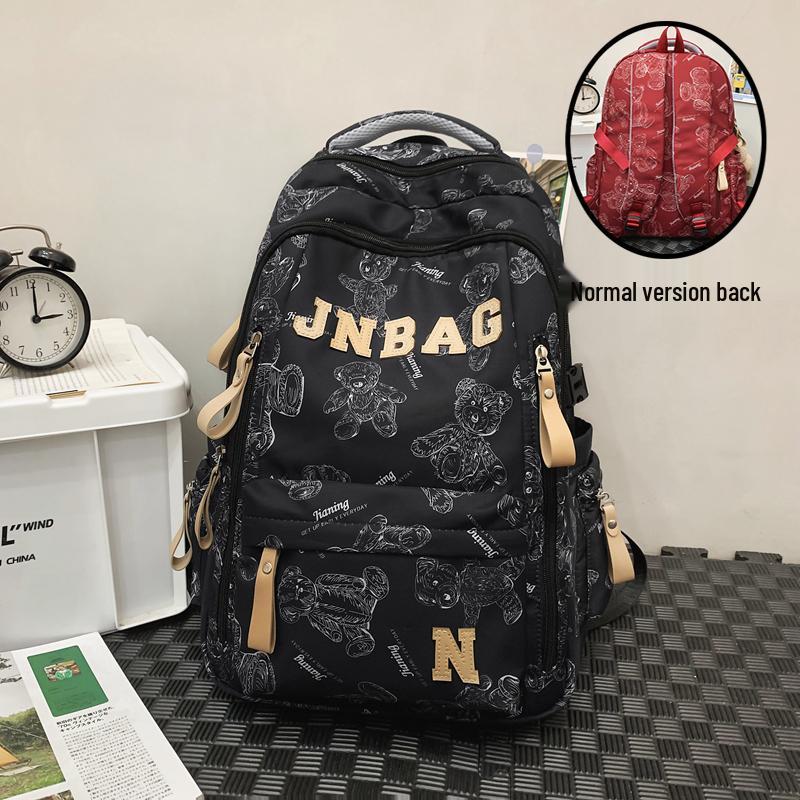 Korean Style Trendy Backpack for Middle & High School Students - Cool Print for Boys & Girls, Ideal for Streetwear & Travel.