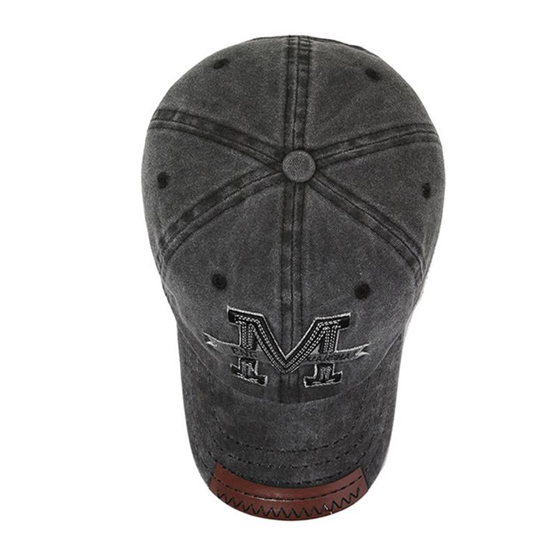 Unisex Baseball Cap M Letter Embroidery Dad Hat Women Men Outdoor Washed Cotton Cap