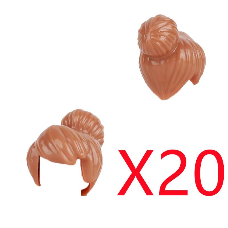 MOC Городские строительные блоки Части тела фигурок Креативные аксессуары Длинные волосы Коричневые Черные Золотые Мини-кирпичики Совместимая игрушка Подарок k030