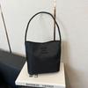 Embroidered Small Square Bag, Bucket-Shaped Nylon Fashion Trendy Commuter Japanese-Style Bucket Bag, New Spring/Summer Single-Shoulder Bag