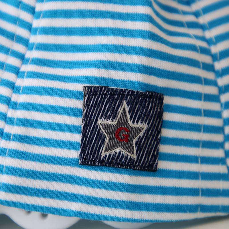 Летняя хлопковая детская шапка, милая повседневная полосатая шапочка для мальчика, мягкая козырек, детские солнцезащитные шапки для девочек