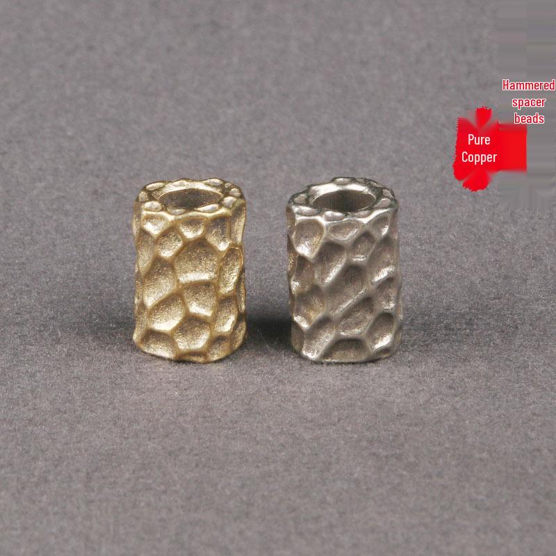 Brass Hammered Spacer & Barrel Beads: Pendant, Paracord & Keyring DIY Accessories