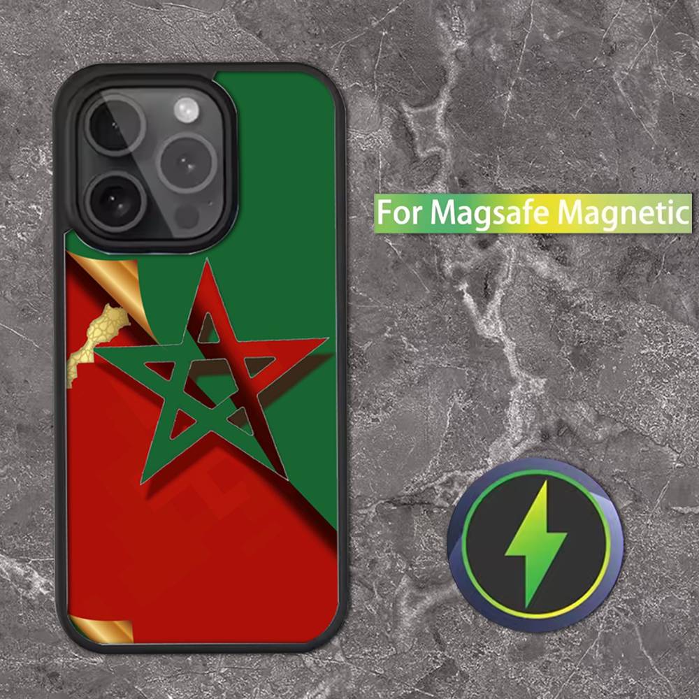 Morocco Flag PassportS Phone Case For iPhone 17,16,15,14,13,12,11,Pro,Max,Plus,Mini,SE4,E Magnetic For Magsafe Wireless