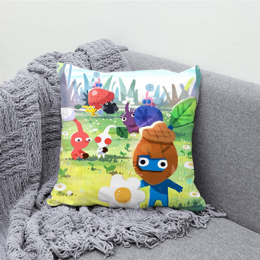 Наволочки P-Pikmin Спальня Гостиная Диван Домашний Декор Полиэстер Наволочка на Подушку с Молнией
