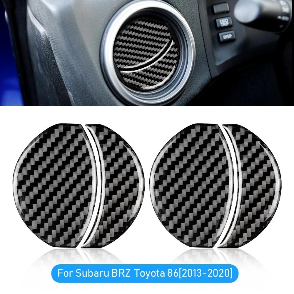 Настоящее мягкое углеродное волокно для Subaru BRZ Toyota 86 2013 2014 2015 2016 2017 2018 2019 2020 Аксессуары Наклейки на вентиляционные отверстия выхода кондиционера автомобиля