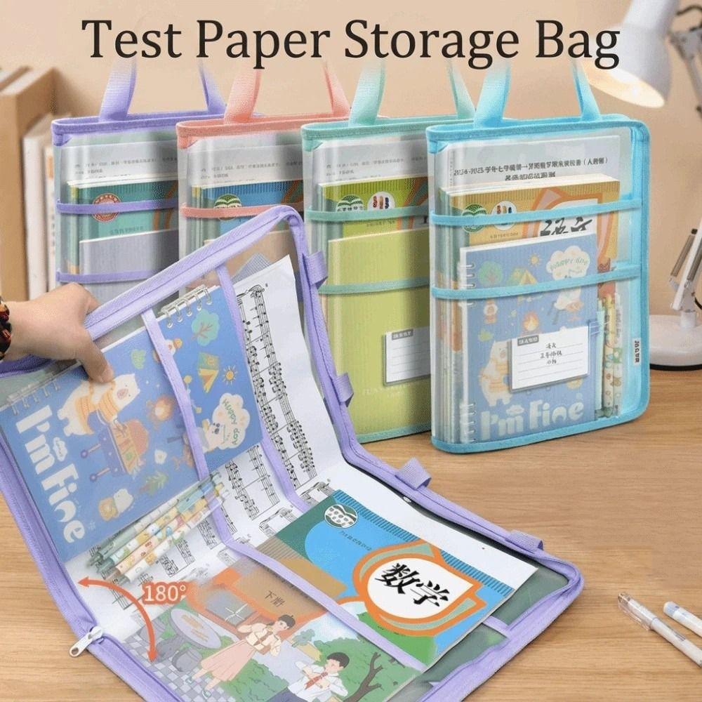 Visible Kids Document Bag A3 Large Zipper Mesh Bags Durable Stationery Organizer  Exam Papers
