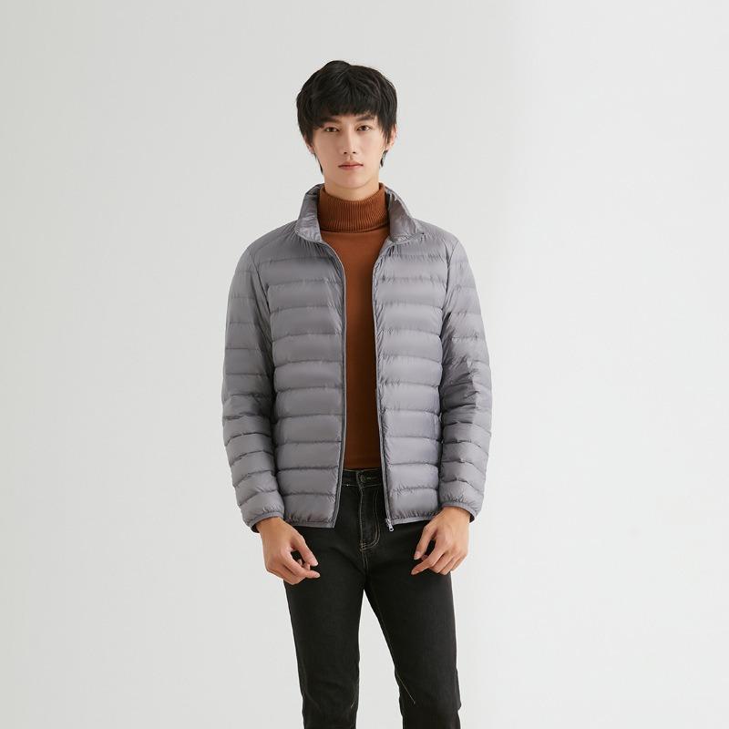 IkTok легкий и тонкий пуховик мужской с капюшоном пуховое зимнее пальто утолщенное большого размера мужское пальто