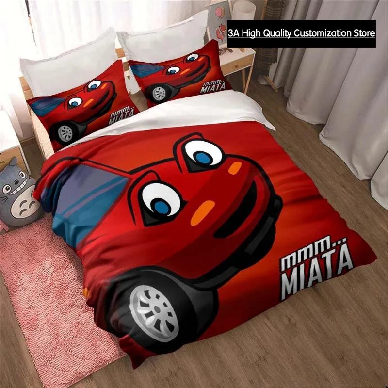Miata MX-5 NA Racing Cartoon Jdm Car Drift Bedding Set,Duvet Cover Bed Set Quilt Cover,King Queen Twin Size Boys Girls Adults