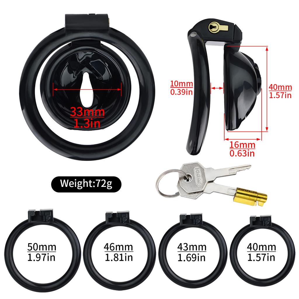 FRRK Men's Chastity Lock with Catheter Arc Ring Penis Lock Birdcage Penis Lock Anti-cheating Sex Props