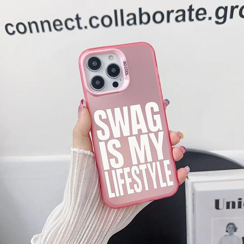 Hip-hop Swag logo lifestyle fashion Phone Case For lMDColor Silver Shell For lPhone 17 16 e 15 14 13 12 11 Pro Max Plus