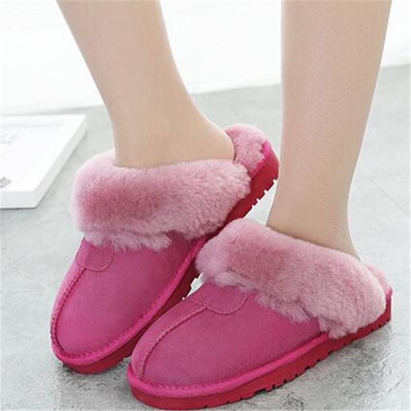 Новые тапочки из натурального овчинного меха, женские зимние тапочки, женские теплые домашние тапочки, мягкие шерстяные женские домашние тапочки