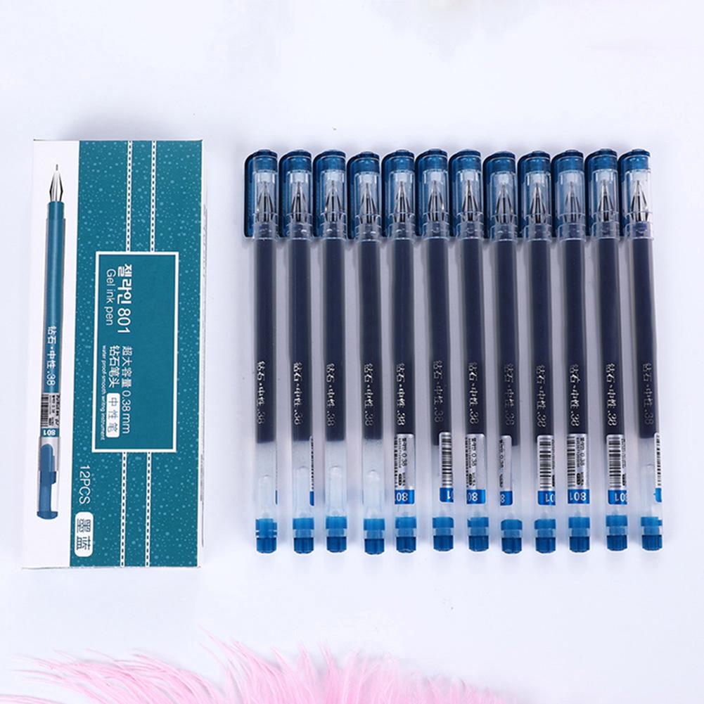 Ink Pen Stationeries Gel 12pcs 038mm Student Stationery Office Diy Sketching Writing Tool