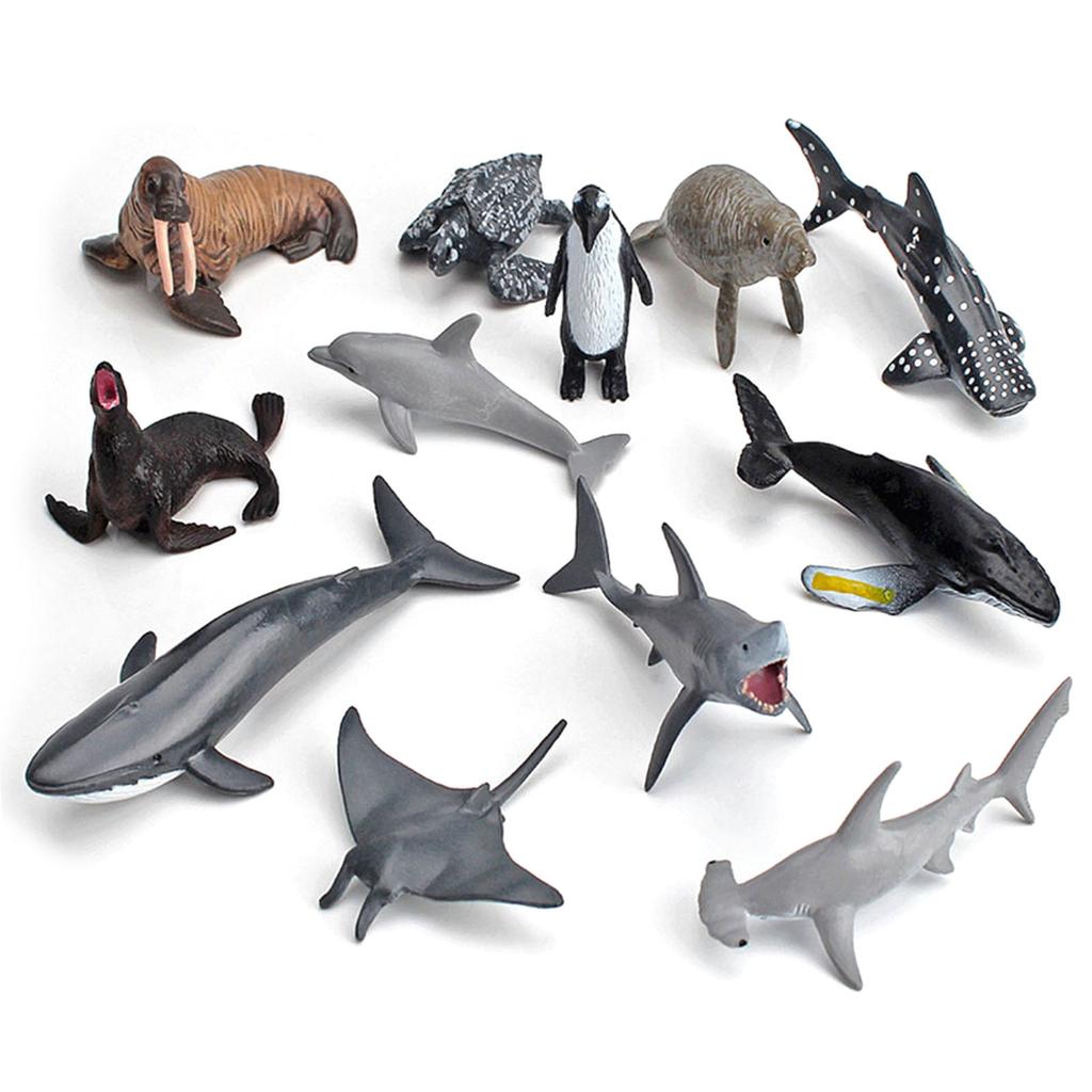 12 шт. Имитация фигурок морских животных Модель Детская игрушка Детская игрушка для ванны Маленькая игрушка Развивают их воображение и креативность