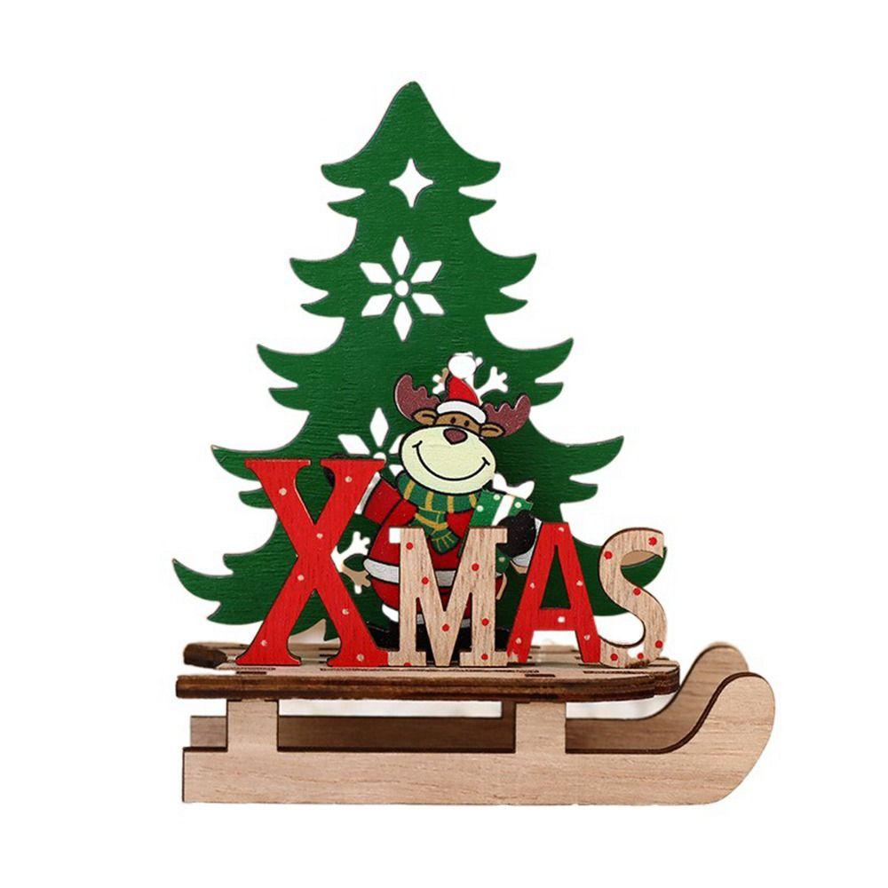 Дед Мороз Рождественские Деревянные Поделки Снеговик Рождественское Украшение Дом