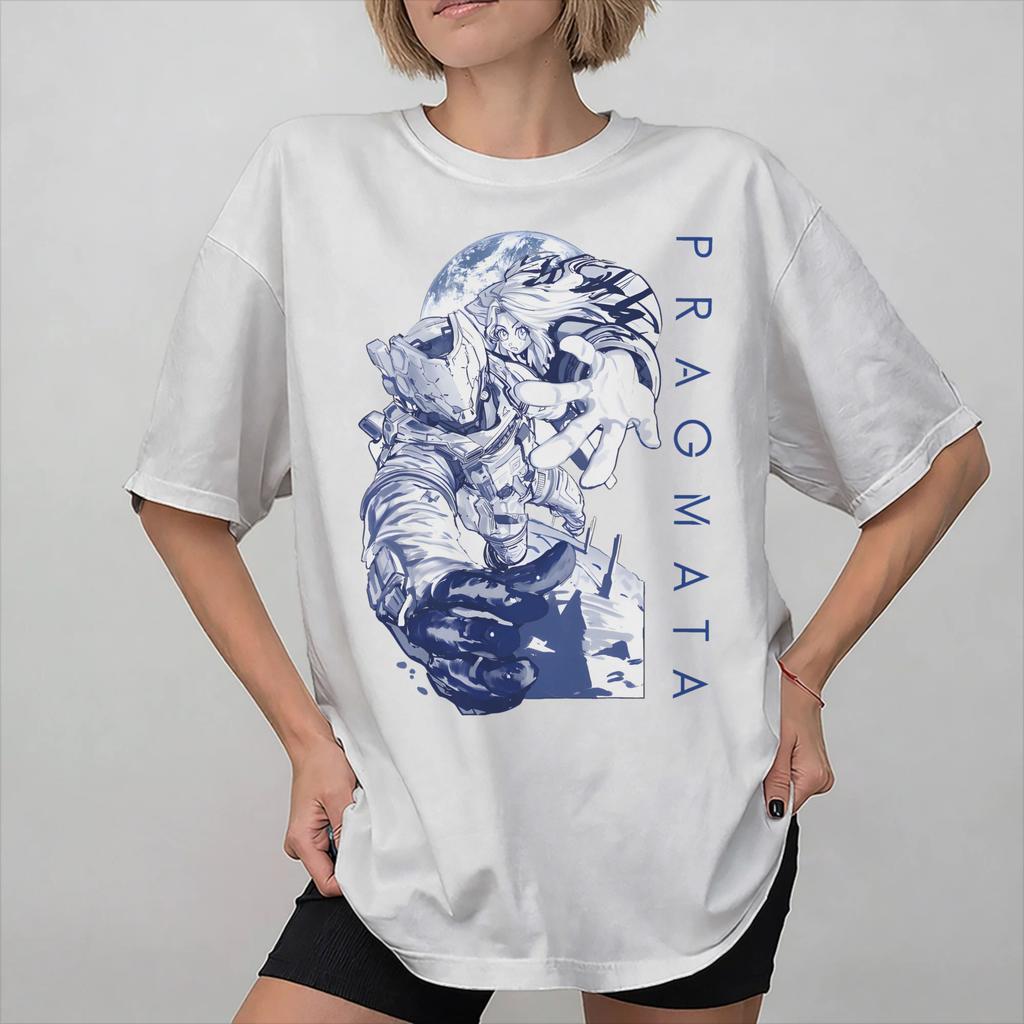 Printed Pragmata Sci Fi Game 2026 T Shirt for Unisex Women Cotton Tee Shirt Short Sleeve Tops