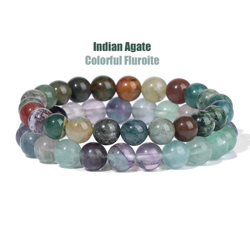 2 шт./компл. браслеты для женщин, набор браслетов из натурального камня, агаты, 8 мм, бисер, бирюзовый кристалл, браслет, мужские ювелирные изделия, исцеление