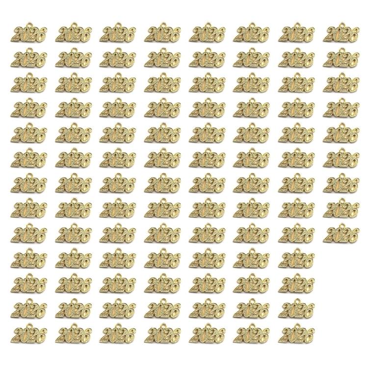 100Pieces Simple 2026 Year Number Charm Graduation Pendant For Unique Jewelry And Gift Crafting Project Decoration