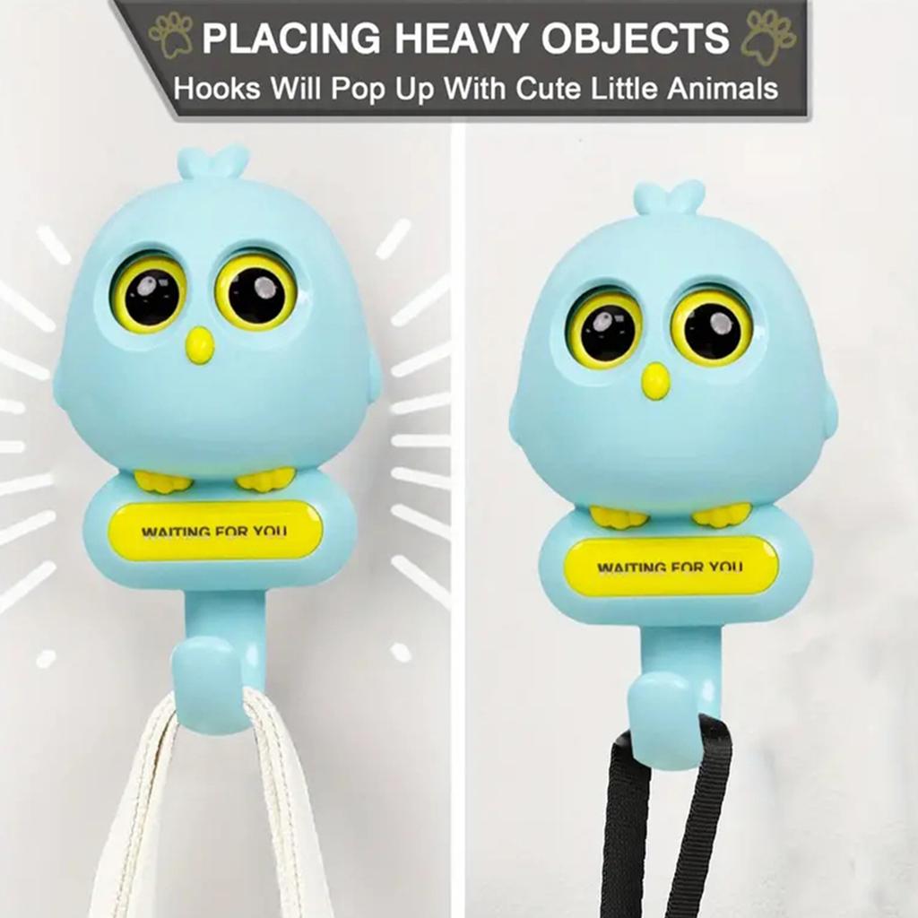 1 шт. Креативные крючки в виде совы, настенные милые крючки для дверей в виде животных без дырокола, вешалки для хранения вещей для шляп, шарфов, ключей, украшений для дома