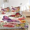 3pcs Butterflies Flowers Bedding Cover Set, Fashion Classic Popular Print Bedding Set, Soft Comfortable, All - Season Use, For Bedroom, Guest Room136