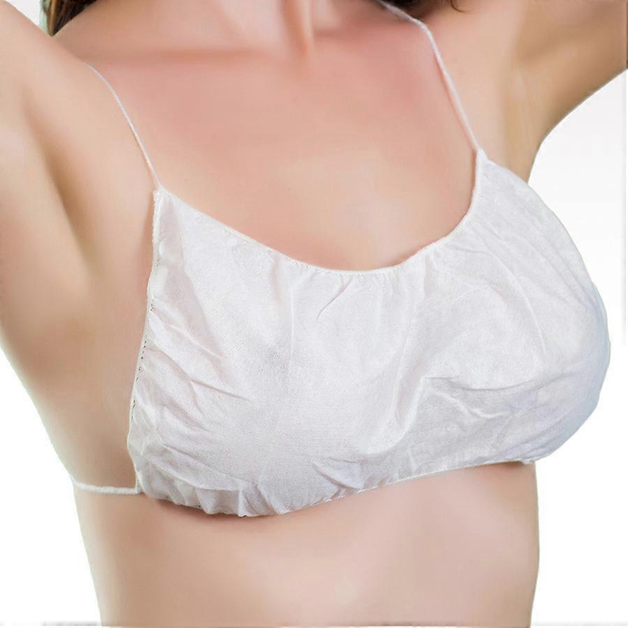 Disposable Bra - Women's Disposable Spa Top Underwear Bra for Spray Tanning, Individually Packaged (White)