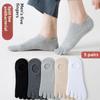 Men's Cotton Five-Toe Socks, Sweat-Absorbent & Deodorizing, Low-Cut, Summer & Spring, Thin, Boat Style