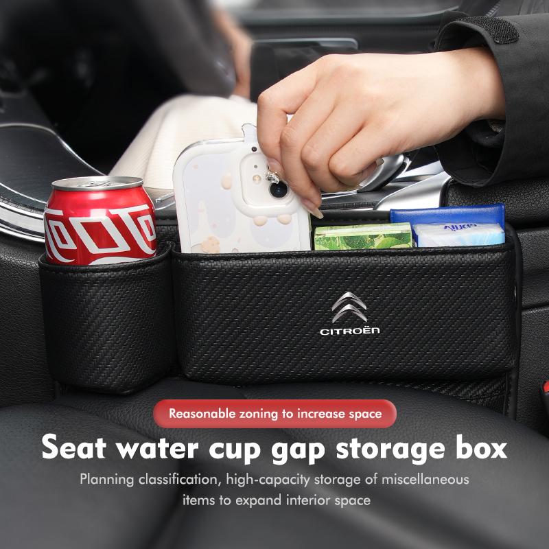 Car Seat Gap Filler Storage Box Water Cup Holder Accessories For Citroen C5 C1 C2 C6 C4L DS3 DS4 DS5 C-Elysee Grand Berlingo