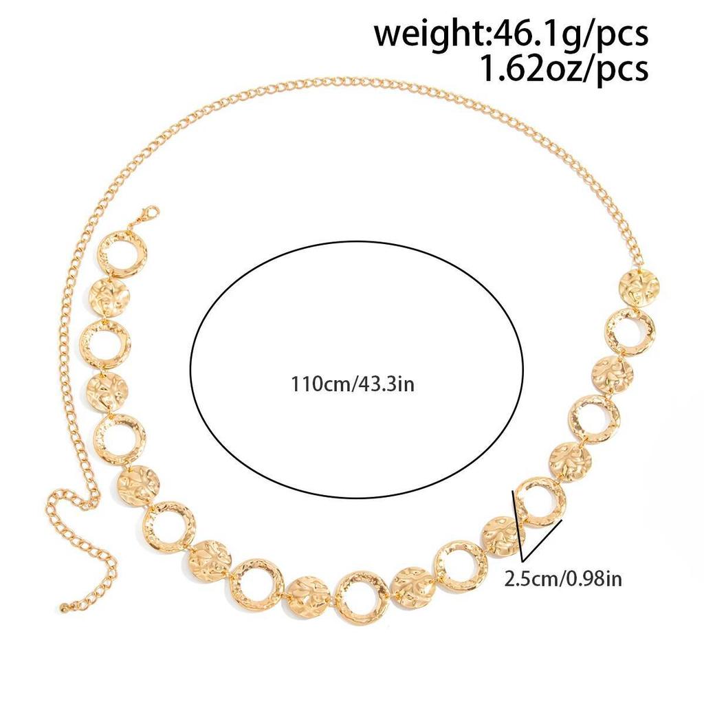 Salircon 2026 New Summer Sexy Gold Color Hollow Round Belly Waist Chain Women Trendy Skirts Pants Belt Accessories Body Jewelry