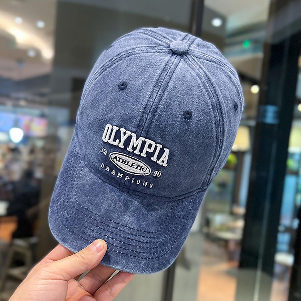 Washed Cotton Letter Baseball Cap for Women Men Embroidered Snapback Hat Unisex Summer Spring Sunshade Dad Hats