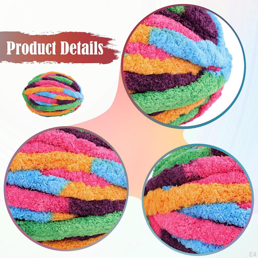 Thick And Bulky 27m Yarn, Decorative Voluminous for Crocheting, Sweaters, Cushions, Blankets,