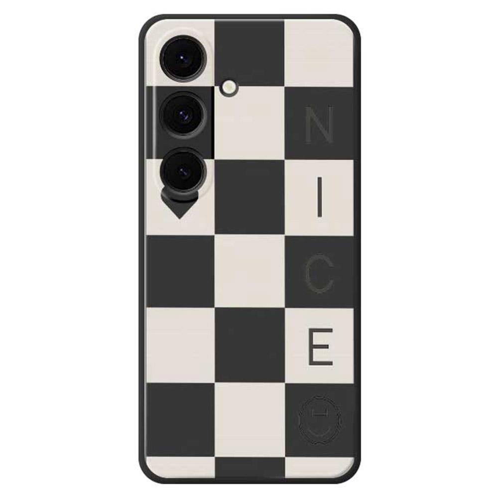For Samsung Galaxy S25+ Case Grids Pattern Printing Straight Edge TPU Phone Back Cover