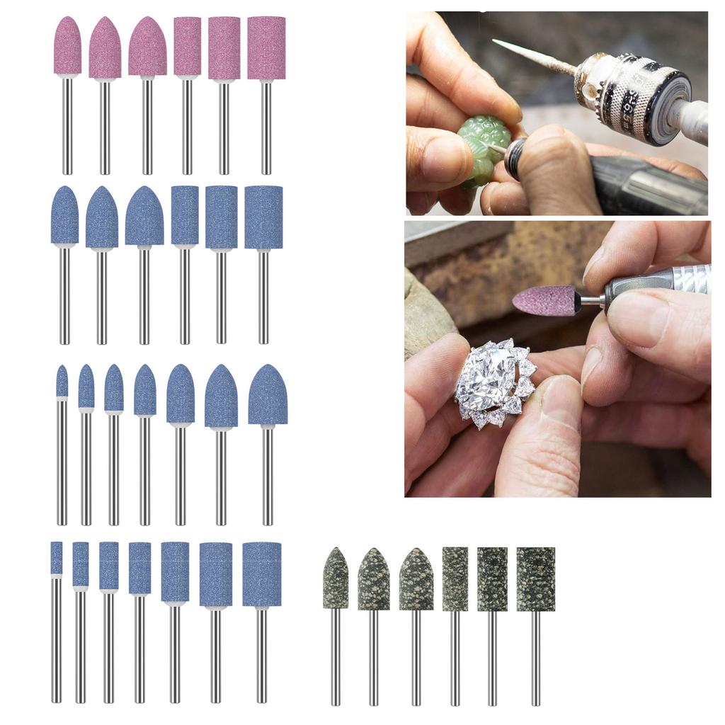 Премиальная абразивная шлифовальная головка для полировки металла и камня с прочным хвостовиком 3 мм, насадка для роторного инструмента