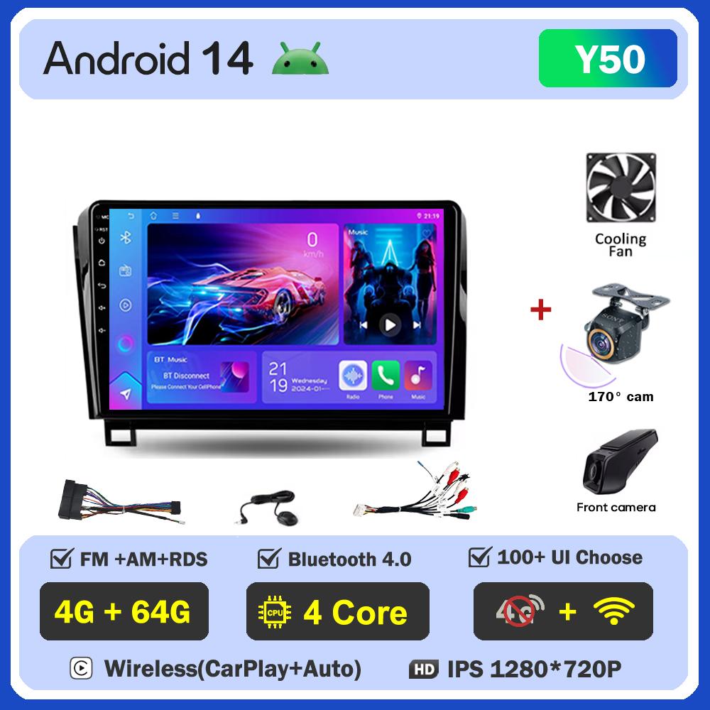 Автомобильное радио для Toyota TundraXK50 2007-2013 Android 14 мультимедийный проигрыватель интеллектуальные автомобильные системы сенсорный экран GPS навигация DSP