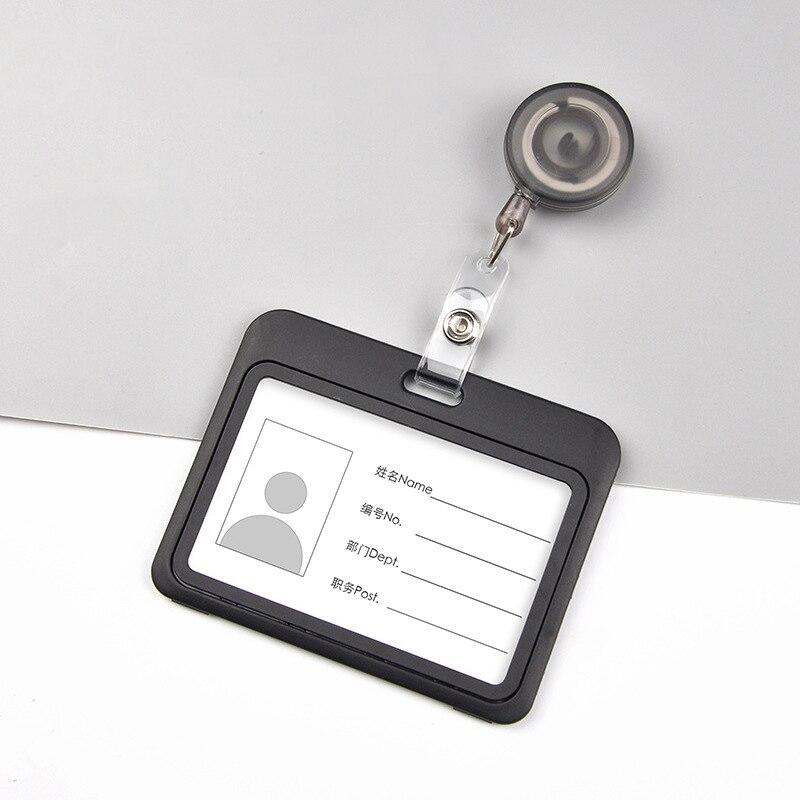 1PCS Plastic Card Cover Bags Women Men Student Bus Card Retractable Pull Badge Holder Business Credit Cards Bank ID Card Case