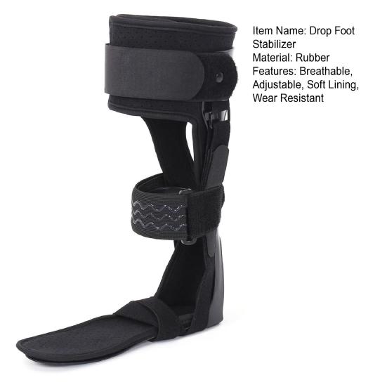 Стабилизатор лодыжки Drop Foot с регулируемым ремнем Мягкая подкладка Износостойкий обезболивающий эргономичный бандаж для поддержки стопы