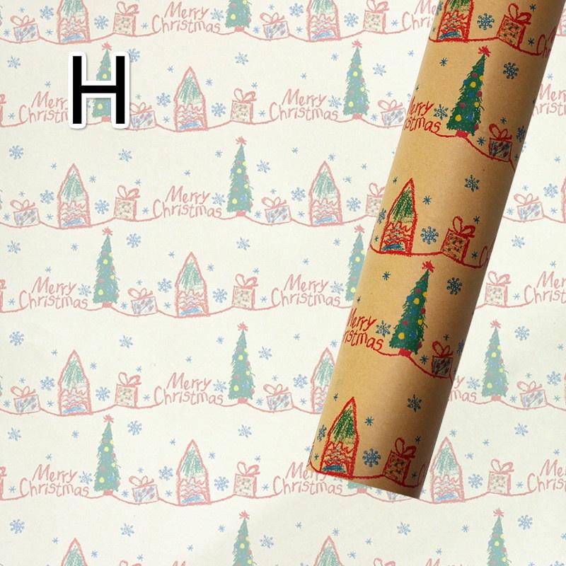 73 * 51 см, новая оберточная бумага для рождественских подарков, европейский стиль, ретро, крафт, подарочная бумага, снежинка, рождественская елка