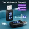 Car Bluetooth 5.3 FM Transmitter Receiver Handsfree Call Mini USB Wireless Adapter Auto Audio with LED Display For Car FM Radio