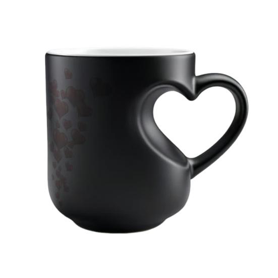 Кружка-сердце с меняющимся цветом 11 унций Магическая керамическая кружка раскрывает скрытый узор Кофейная кружка для горячих напитков Романтический подарок для любителей кофе и чая
