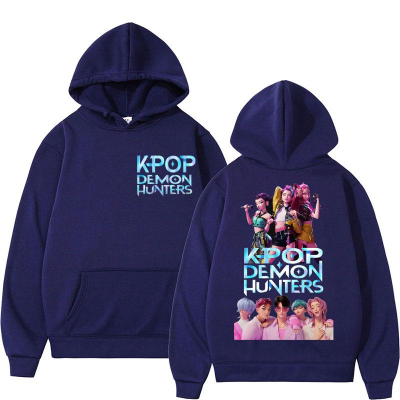 KPop Аниме Охотники на демонов Руми Мира Зои Саджа Парни Худи Мужские Женские Мода Оверсайз Толстовка Флис Теплый Повседневный Длинный рукав