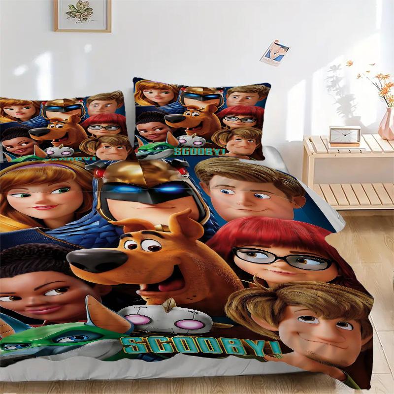 Scoobydoo Mystery Print 3Pcs Bedding Setduvet Cover With 2 Bedropillowcase Home Birthday Gift