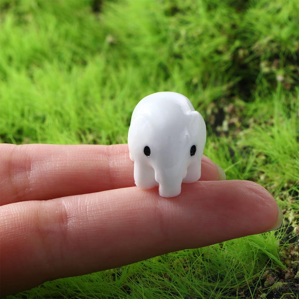 Glass Ornaments Home Room Miniature Fairy Garden Decoration Elephant Figurine Micro Landscape