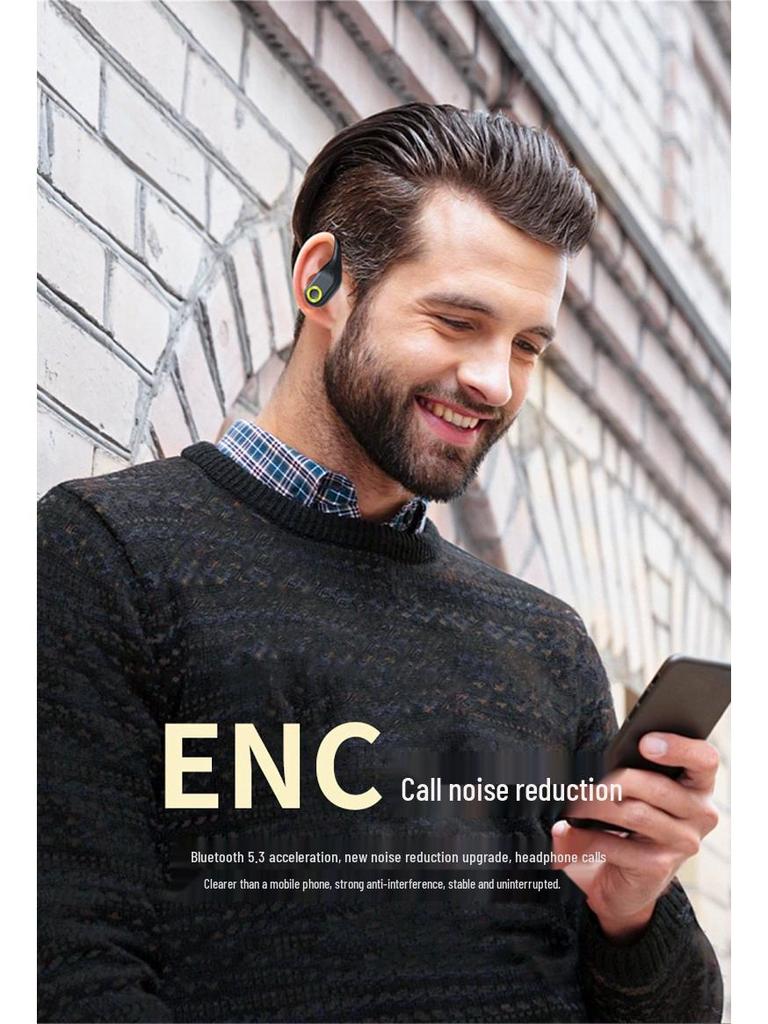 Беспроводные спортивные Bluetooth-наушники YW02 с заушными креплениями, ENC и долгим временем работы от аккумулятора