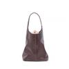 Qiu's New Blessing Bucket Vegetable Basket Top Layer Crystal Tire Cowhide Single Shoulder Cross-slung Hand Daily All-matching Casual Commuting
