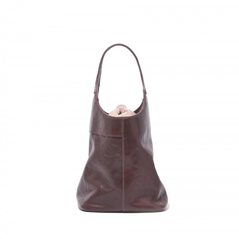 Qiu's New Blessing Bucket Vegetable Basket Top Layer Crystal Tire Cowhide Single Shoulder Cross-slung Hand Daily All-matching Casual Commuting