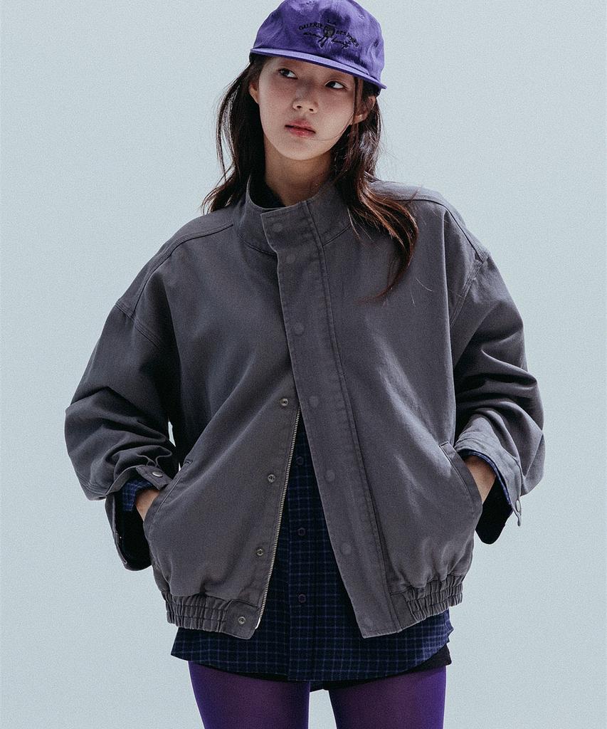 ANNEHEARTS Washed High Neck Jacket_Gray