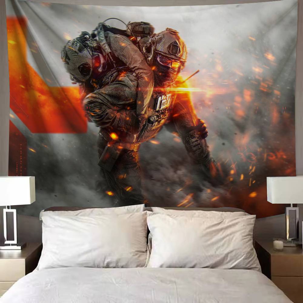 New FPS Gaming Battlefield 6 Cool Tapestry Background Hanging Cloth Bedroom Tapestry Room Decor Aesthetic Tapestry Wall Hanging