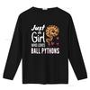 Just A Girl Who Loves Ball Python T Shirt Snake Women  vintage Washed Slightly Casual homme Breathable streetwear graphic